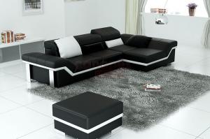 canapé d'angle design noir et blanc 4