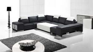canapé d'angle design noir et blanc 12