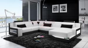 canapé d'angle design noir et blanc 14