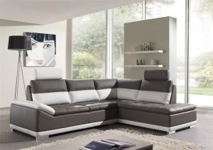 canapé d'angle design gris et blanc 18