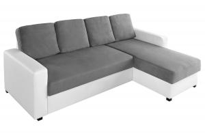 canapé d'angle gris et blanc 19