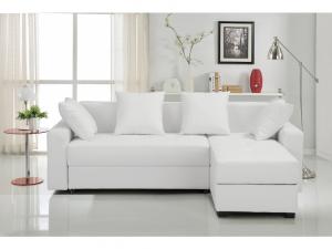 canapé d'angle tissu blanc 16