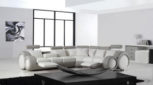 canapé design gris et blanc 8