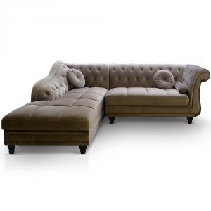 canapé chesterfield velours taupe 15