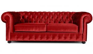 canapé chesterfield velours rouge