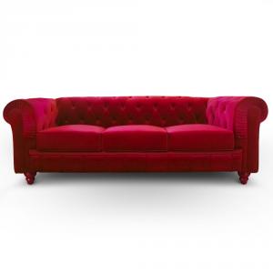 canapé chesterfield velours rouge