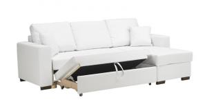 canapé d'angle convertible cuir blanc 13