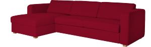 canapé d'angle convertible tissu rouge 17