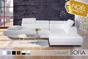 canapé d'angle cuir blanc design 8