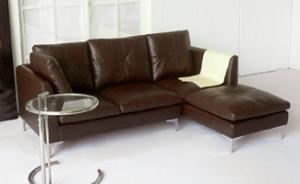 canapé d'angle cuir marron clair 15