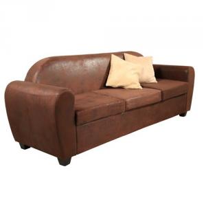 canapé d'angle cuir marron vieilli 9