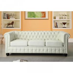 canapé chesterfield convertible cuir blanc 2