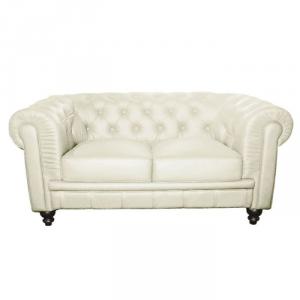 canapé chesterfield convertible cuir blanc 7