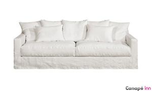 canapé en tissu blanc