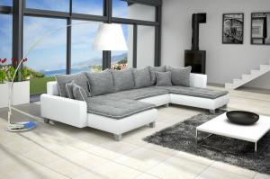 canapé gris et blanc design 11