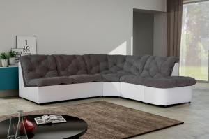 canapé d'angle design gris et blanc 9