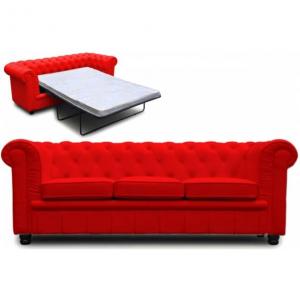 canapé chesterfield convertible rouge