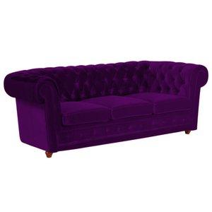 canapé chesterfield velours violet 14