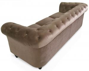 canapé chesterfield velours taupe 2