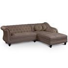 canapé chesterfield velours taupe 11