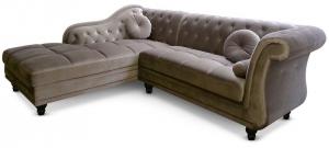 canapé chesterfield velours taupe 12