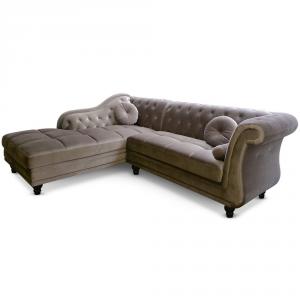 canapé chesterfield velours taupe 13
