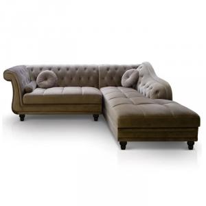 canapé chesterfield velours taupe 14