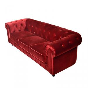 canapé chesterfield velours rouge 7