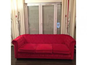 canapé chesterfield velours rouge 9