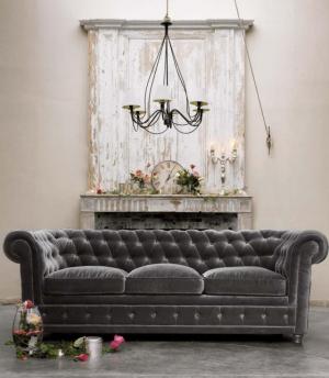 canapé chesterfield velours blanc 6