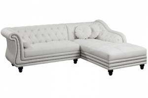 canapé chesterfield velours blanc 16