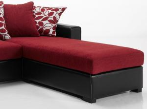 canapé d'angle convertible tissu rouge 19
