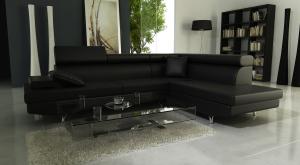 canapé d'angle cuir noir design 9