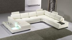 canapé d'angle cuir blanc design 1