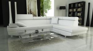 canapé d'angle cuir blanc design 5