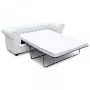 canapé chesterfield convertible cuir blanc 3