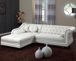 canapé chesterfield convertible cuir blanc 4