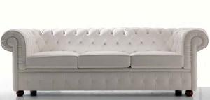 canapé chesterfield convertible cuir blanc 6